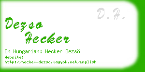 dezso hecker business card